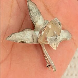 Silver Floral Brooch